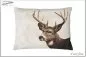 Preview: Kissen fine King of forest.Bedrucktes Kissen mit einem Hirschkopf.